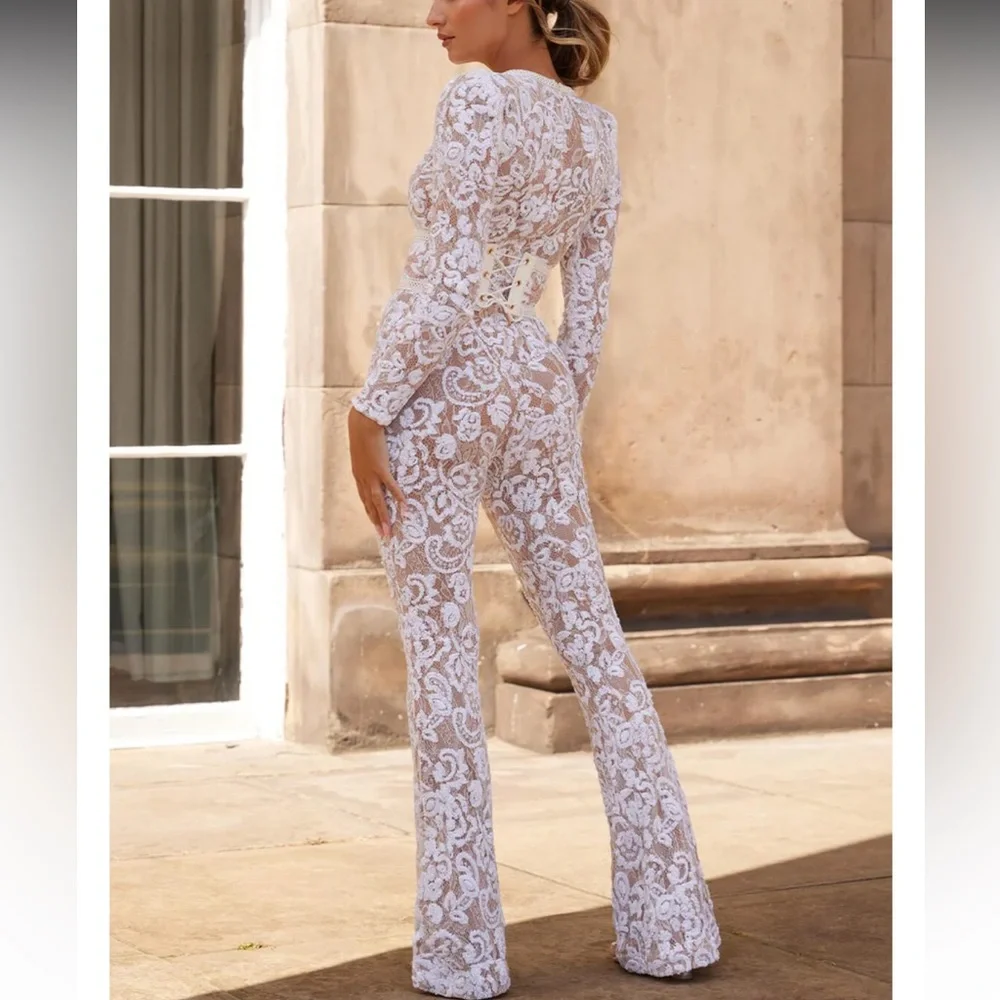 Nadine Merabi white jumpsuit - Picture 3 of 15